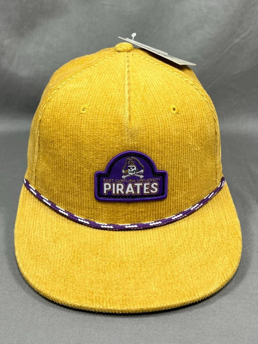 East Carolina Pirates ECU The Game NCAA Strapback Hat Rope Mustard Corduroy Mens - Picture 2 of 14